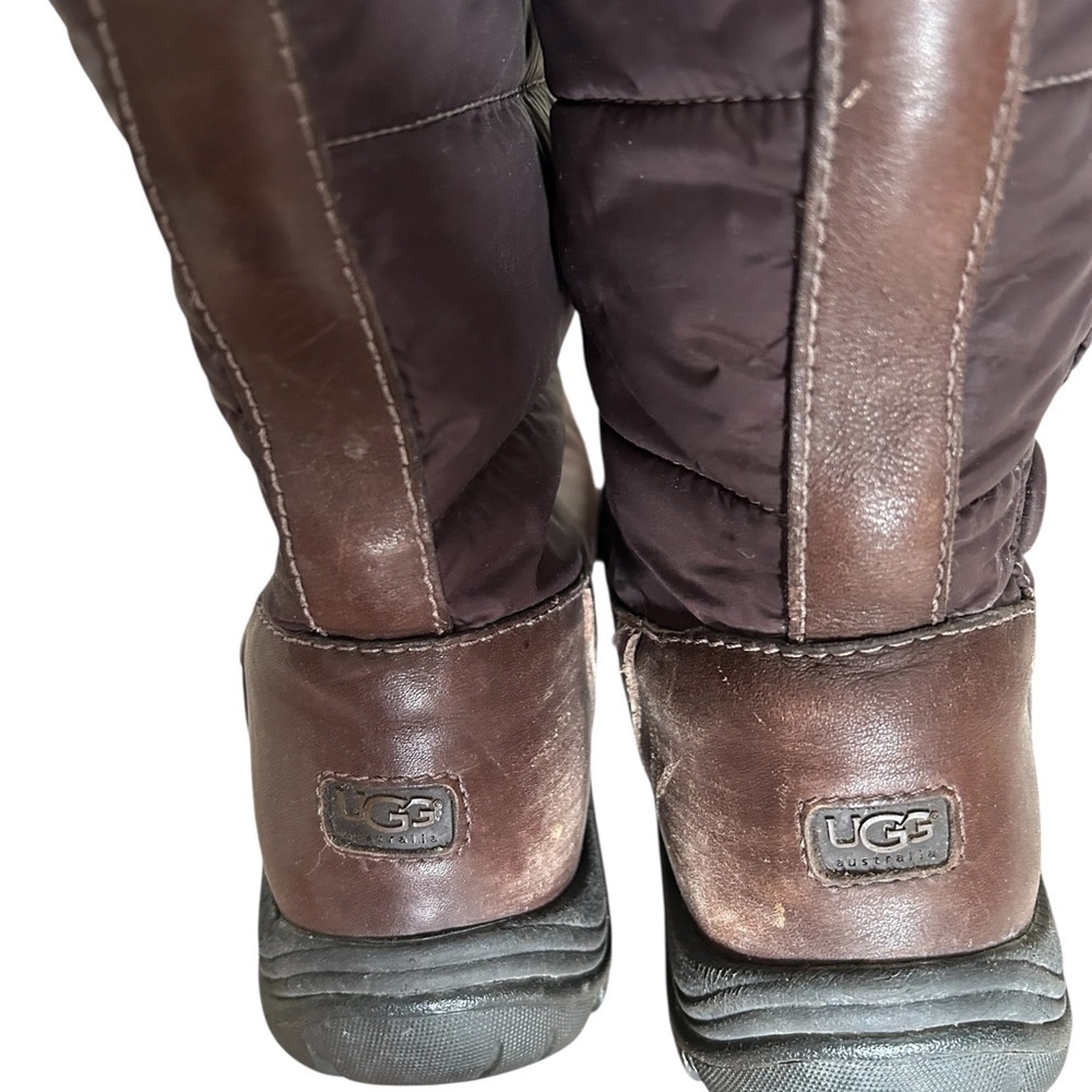 UGG Snowpeak Tall Winter Leather with Quilted Nylon Shaft and Buttons - 7 - Picture 8 of 14